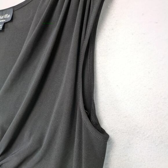 Scarlett Nite Black Flowy Sleeveless Midi Dress Plus Sz 16W Rhinestone Medallion - Picture 10 of 10